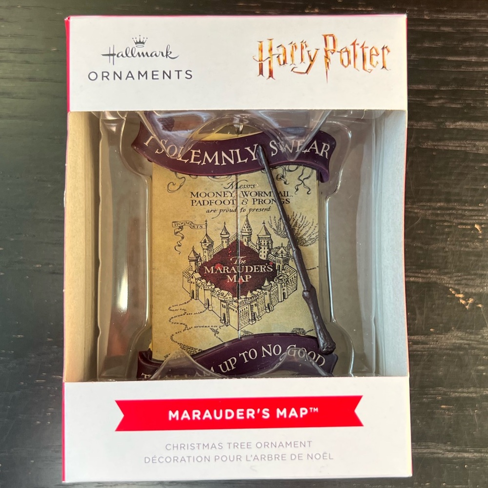 Hallmark Harry Potter Marauder's Map Gold and Purple Ornament